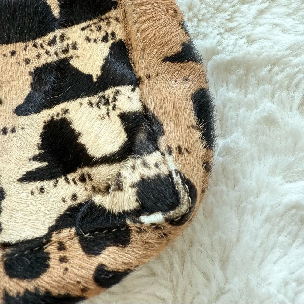 Fendi Brown Printed Pony Hair Baguette Black Beige Vintage 2000s Authentic - Picture 14 of 15